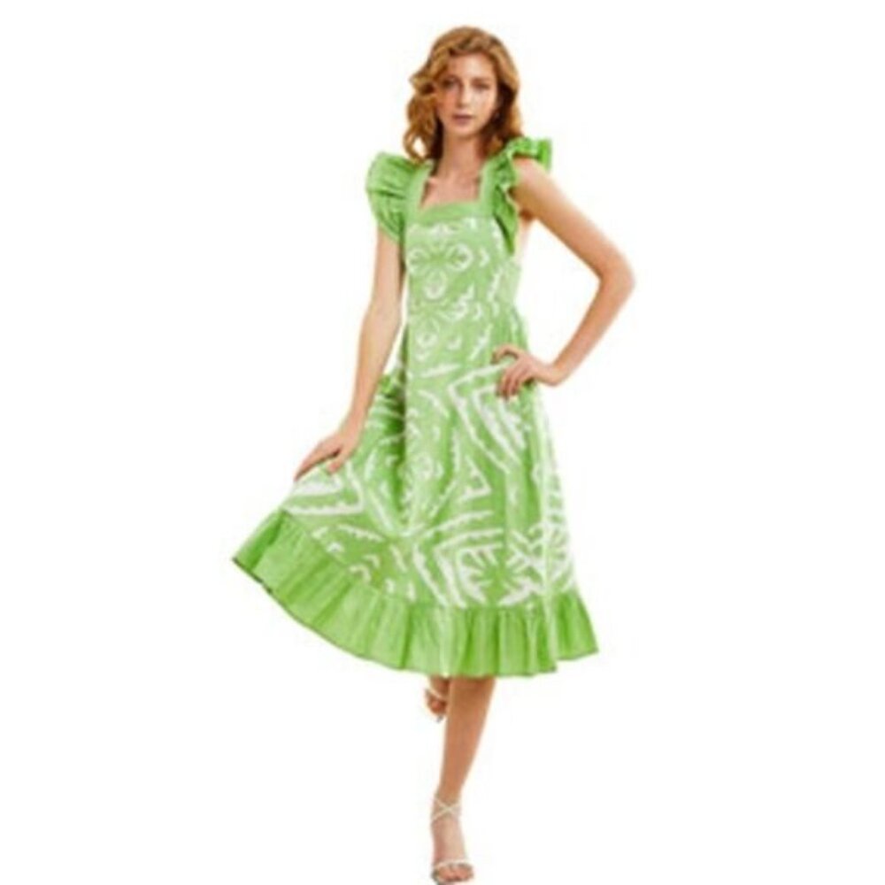 NEW Love the Label Arya Criss Cross Back Midi Dress Opaline Green Size: XS